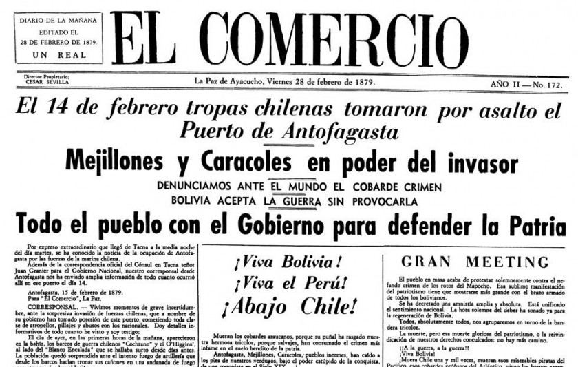 Periódico anuncia invasión a Bolivia