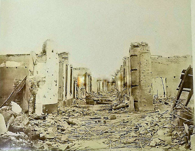 Calle de las 4 Esquinas en Chorrillos después de la batalla