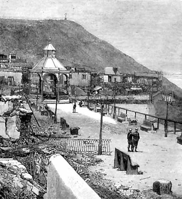 Malecón de Chorrillos destruido por las tropas chilenas