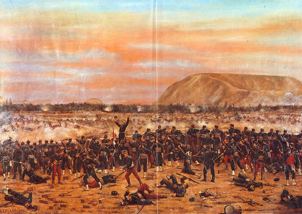 Plano y esquema del tercer reducto de Miraflores durante la batalla del 15 de enero de 1881