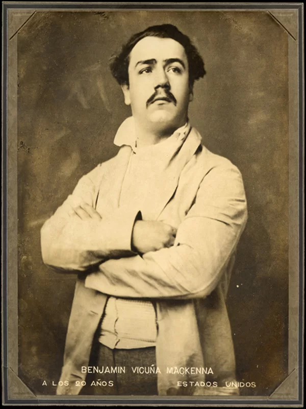 Retrato de Benjamín Vicuña Mackenna, historiador chileno que escribió sobre la Guerra del Pacífico