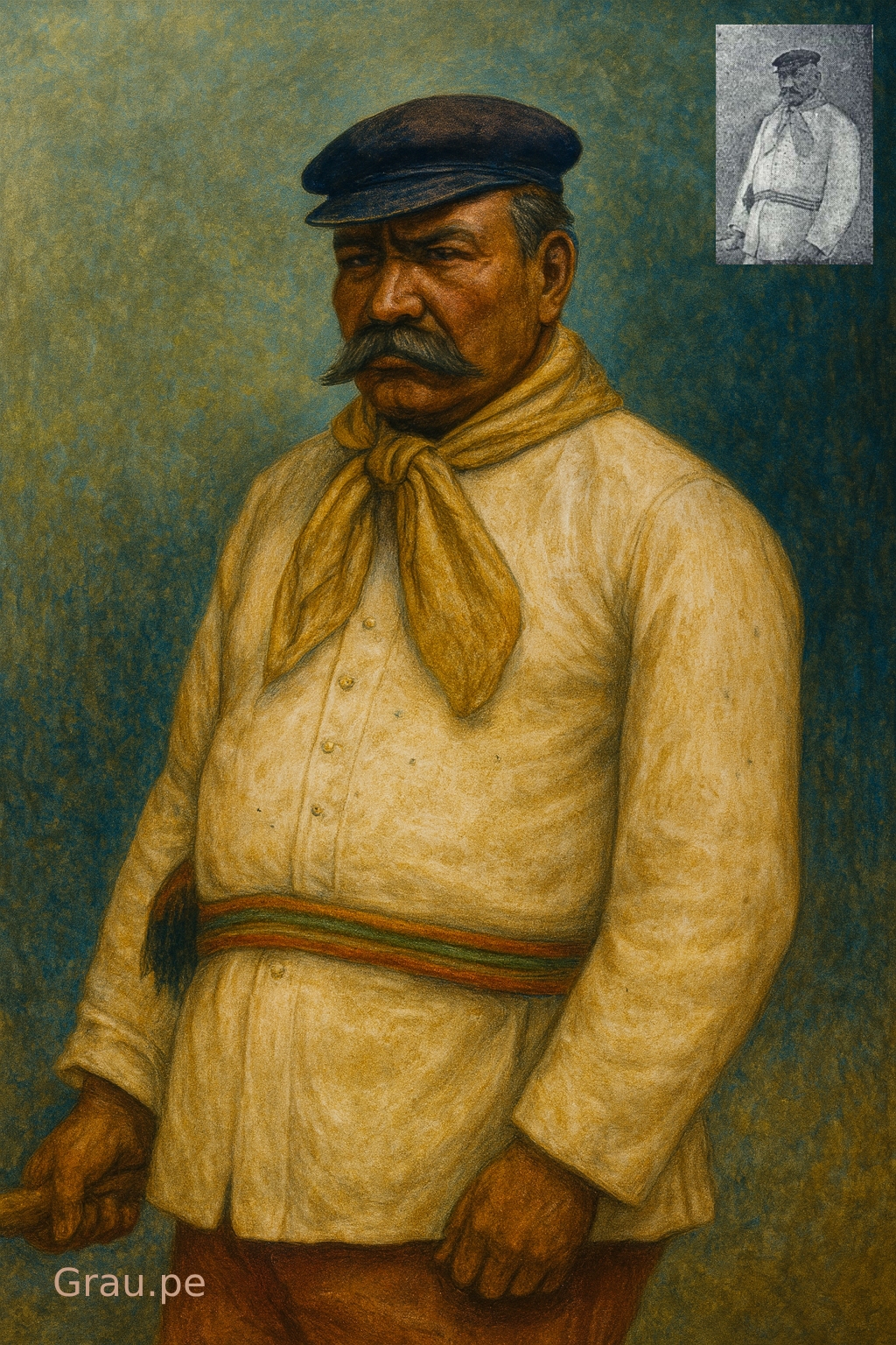 Retrato del oficial boliviano Miguel Aguirre, edecán del general Campero durante la Guerra del Pacífico