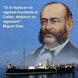 Frase histórica de Miguel Grau sobre el Huáscar y su destino en el combate