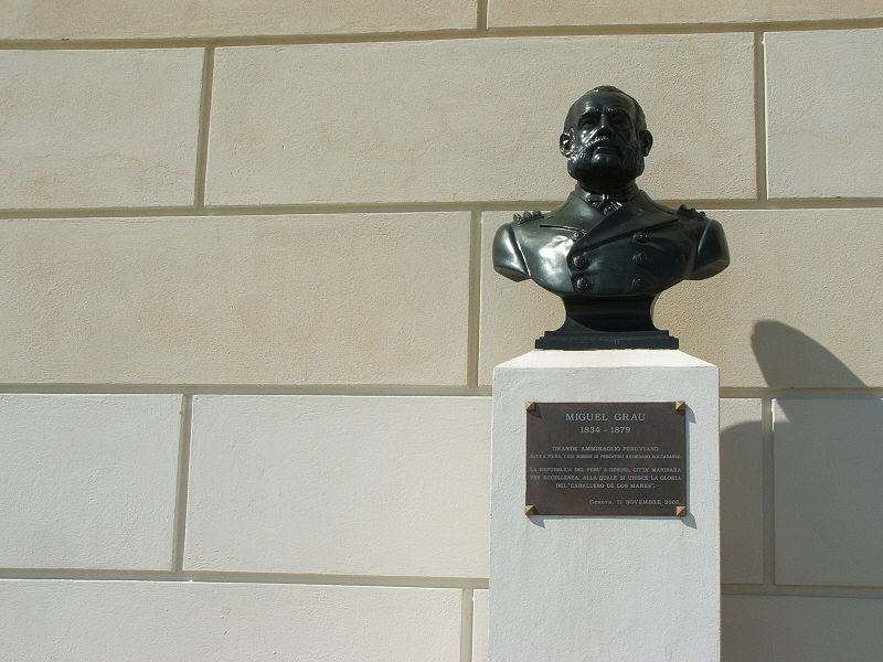 Estatua de Miguel Grau en Génova, Italia