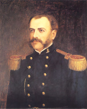 Retrato del comandante chileno Eleuterio Ramírez Molina, conocido como el León de Tarapacá