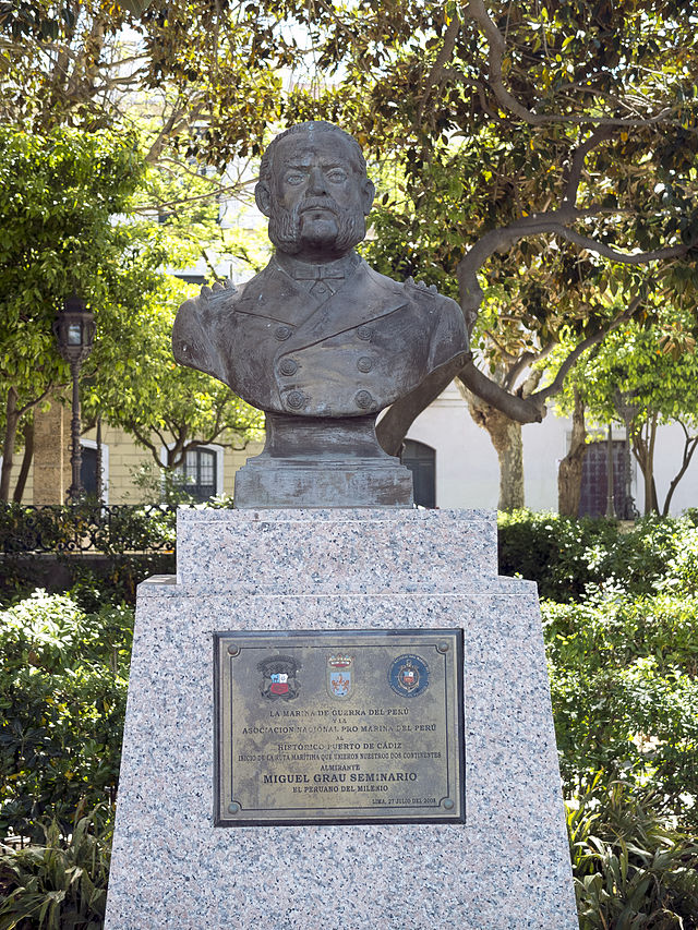 Busto de Miguel Grau en Cádiz, España