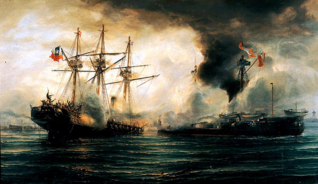 Hundimiento de la Esmeralda durante la batalla de Iquique