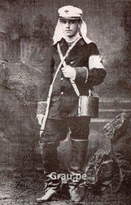 Efectivo de la Cruz Roja Peruana durante la Guerra del Pacífico de 1879