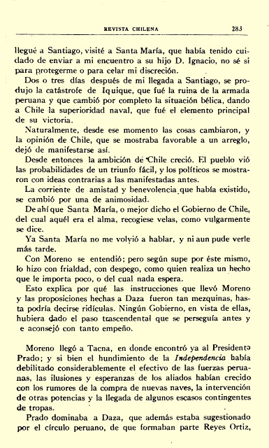 Página 7 de la carta de Luis Salinas Vega a Alberto Gutiérrez sobre las tentativas chilenas de 1879